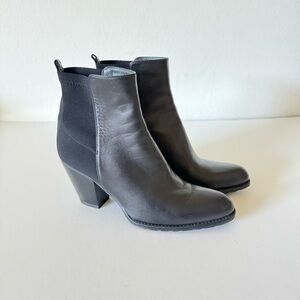 Stuart Weitzman Black Leather Other Half Ankle Boots Size 6M